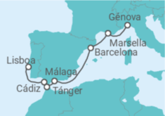 Itinerario del Crucero Francia, España, Marruecos, Portugal - Explora Journeys