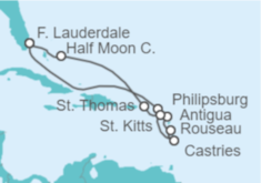 Itinerario del Crucero Saint Maarten, Antigua Y Barbuda, Santa Lucía, Islas Vírgenes - EEUU - Holland America Line