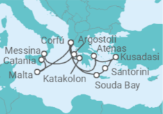Itinerario del Crucero Grecia, Turquía, Malta, Italia - AIDA