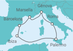 Itinerario del Crucero Italia, España, Francia - MSC Cruceros