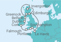 Itinerario del Crucero Tesoros del Atlántico Norte - Princess Cruises