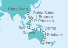 Itinerario del Crucero Tramo de vuelta al mundo. De Hong Kong a Sidney - Costa Cruceros