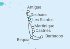 Itinerario del Crucero Islas del sur del Caribe - Silversea
