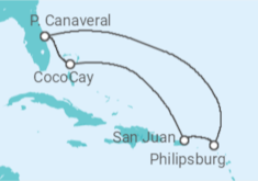 Itinerario del Crucero Caribe Oriental & Perfect day - Con vuelos - Royal Caribbean