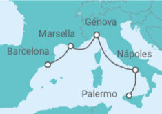 Itinerario del Crucero Francia, Italia - MSC Cruceros