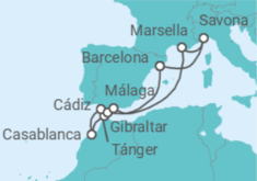 Itinerario del Crucero España, Marruecos, Gibraltar, Francia - Costa Cruceros