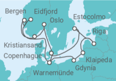 Itinerario del Crucero Fiordos Noruegos y Capitales Bálticas - MSC Cruceros