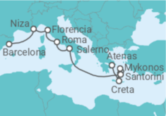 Itinerario del Crucero Islas griegas: Italia, Francia y Grecia - NCL Norwegian Cruise Line