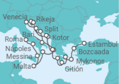 Itinerario del Crucero Orillas veneradas y románticas - Oceania Cruises
