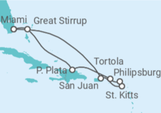Itinerario del Crucero Franjas doradas del Caribe - Oceania Cruises