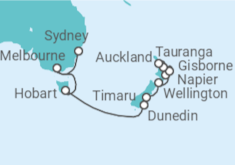 Itinerario del Crucero Australia, Nueva Zelanda - Oceania Cruises