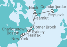 Itinerario del Crucero Atlántico norte Indómito - Oceania Cruises