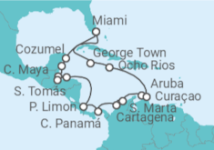 Itinerario del Crucero Canal de Panamá y Caribe - Oceania Cruises
