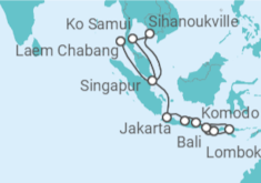 Itinerario del Crucero Tierras de las Especias y los Dragones - Oceania Cruises