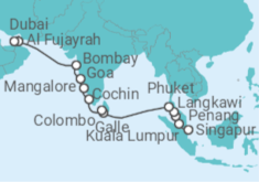 Itinerario del Crucero Inspiración en el Océano Índico - Oceania Cruises
