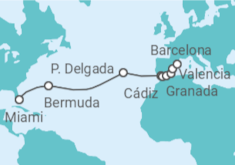 Itinerario del Crucero Brillante Bermuda e Iberia - Oceania Cruises