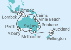 Itinerario del Crucero Corales y costas de Kiwi - Oceania Cruises