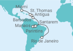 Itinerario del Crucero Espíritu amazónico - Oceania Cruises
