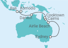Itinerario del Crucero Explorador de Australia Oriental - Oceania Cruises