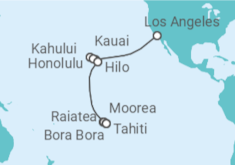 Itinerario del Crucero Tramo vuelta al mundo: de Los Ángeles a Papeete - Oceania Cruises