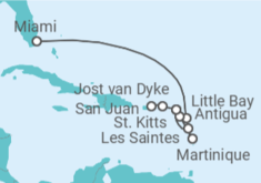Itinerario del Crucero El maravilloso romanticismo del Caribe - Silversea