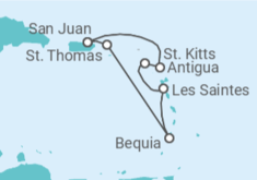 Itinerario del Crucero Islas bañadas por el sol  - Silversea