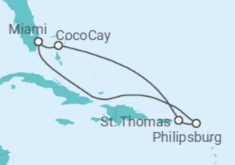 Itinerario del Crucero Caribe Oriental & CocoCay - Royal Caribbean