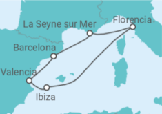 Itinerario del Crucero Italia, España - Cunard