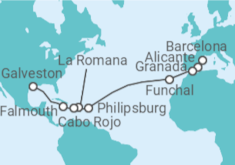 Itinerario del Crucero Transatlántico: Santo Tomás y Punta Cana - NCL Norwegian Cruise Line