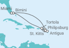 Itinerario del Crucero Islas Santas y mares bañados por el sol - Virgin Voyages