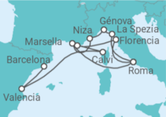 Itinerario del Crucero Italia, Francia y España - Cunard