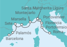 Itinerario del Crucero Desde Civitavecchia (Roma) a Barcelona - Azamara