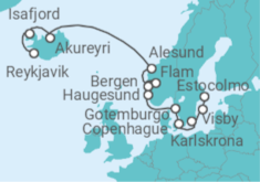 Itinerario del Crucero Fiordos a vistas islandesas - Oceania Cruises