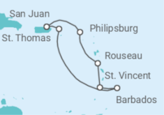 Itinerario del Crucero Islas Vírgenes - EEUU, Barbados, Saint Maarten - Virgin Voyages