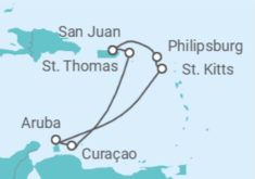 Itinerario del Crucero Acción de Gracias: St. Isles, Aruba & Curaçao - Virgin Voyages