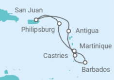 Itinerario del Crucero Ahoy! Año nuevo en el Valiant Lady - Virgin Voyages