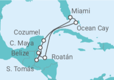 Itinerario del Crucero Un viaje entre paraísos tropicales y misterios mayas - Explora Journeys