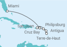 Itinerario del Crucero Un viaje de aventuras caribeñas y armonías tropicales - Explora Journeys