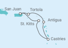 Itinerario del Crucero Caribe Este: Islas Vírgenes y Santas - Virgin Voyages