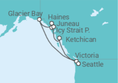 Itinerario del Crucero Alaska - Cunard