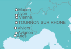 Itinerario del Crucero Descubre el fascinante mundo de la vid y el vino, tierras excepcionales del Ródano y la Saona  - CroisiEurope