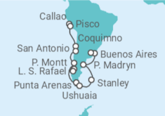 Itinerario del Crucero Panorama Patagónico - Oceania Cruises