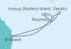 Itinerario del Crucero Nueva Caledonia - Carnival Cruise Line