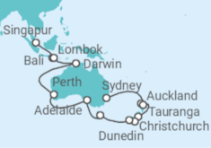 Itinerario del Crucero Australia y el Sudeste Asiático - Princess Cruises
