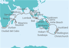 Itinerario del Crucero Gran estancia en los mares de sur - Regent Seven Seas