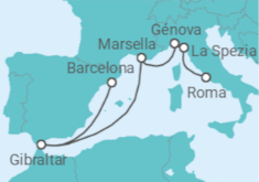 Itinerario del Crucero Mediterráneo occidental con Italia - Princess Cruises