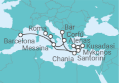Itinerario del Crucero Mediterráneo con Islas Griegas, Italia y Turquía - Princess Cruises