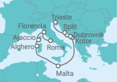 Itinerario del Crucero Maravillas de Italia y Croacia - Princess Cruises