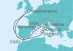 Itinerario del Crucero Aventura por el Mediterráneo Occidental - Princess Cruises