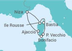 Itinerario del Crucero Crucero con senderismo - Gran tour de Córcega desde Niza. La isla de la belleza revela sus tesoros ( - CroisiMer